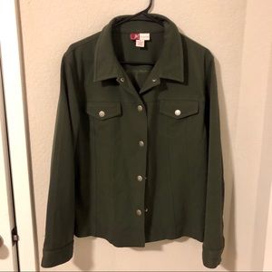 JM Collection Olive Button Down Top